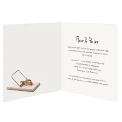 Trouwkaart taart topper