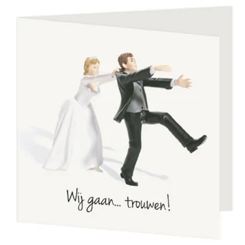 Trouwkaart taart topper