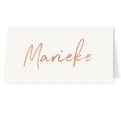 Tafelkaart met glimmend rose goud