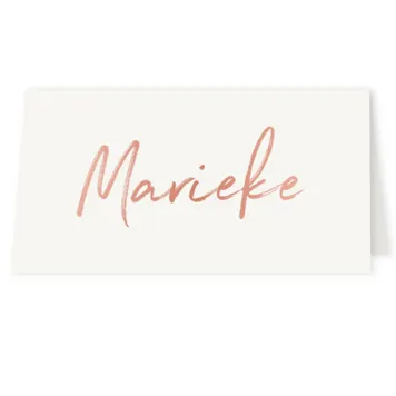 Tafelkaart met glimmend rose goud