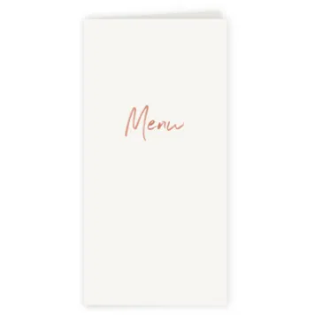 Menukaart dubbel met rose foliedruk