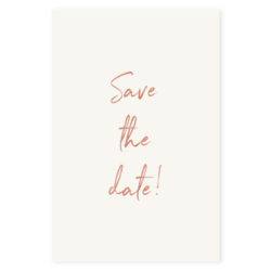 Save the date kaart staand met rosec foliedruk