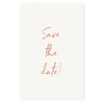 Save the date kaart staand met rosec foliedruk