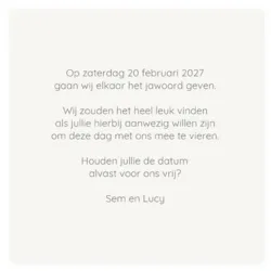 Save the date kaart vierkant met zilver foliedruk