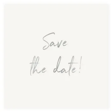 Save the date kaart vierkant met zilver foliedruk