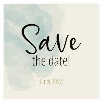 Save the Date ballonnen met blauwe waterverf