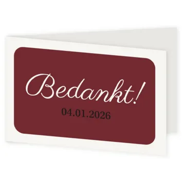 Bedankkaart donker rood