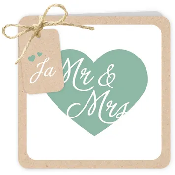 Trouwkaart Mr & Mrs kraft