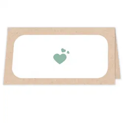 Trouwkaart kraft met groen tafelkaart