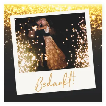 Bedankkaart gold sparkles