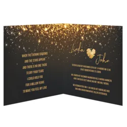 Trouwkaart gold sparkles
