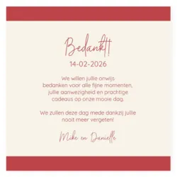 Bedankkaart rode streep