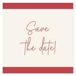 Save the date kaart rode streep