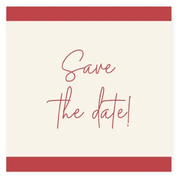 Save the date kaart rode streep