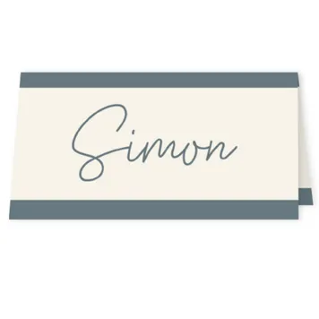 Tafelkaart parelmoer blauwe streep