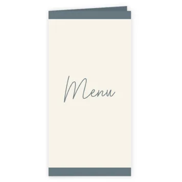 Menukaart parelmoer blauwe streep