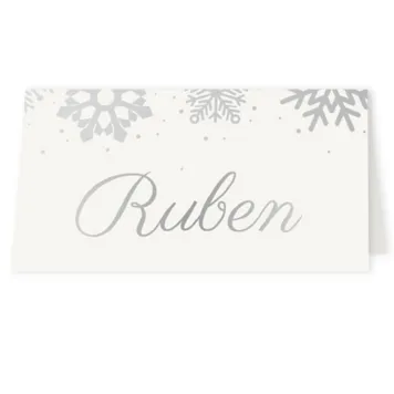 Tafelkaart zilveren sneeuw