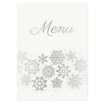 Menukaart zilveren sneeuw