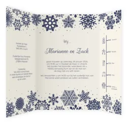 Trouwkaart winter blauw