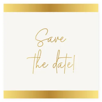 Save the date kaart streep foliedruk