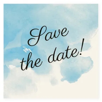 Save the date kaart blauw waterverf