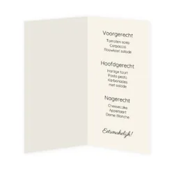 Menukaart blauw waterverf en sierlijke tekst