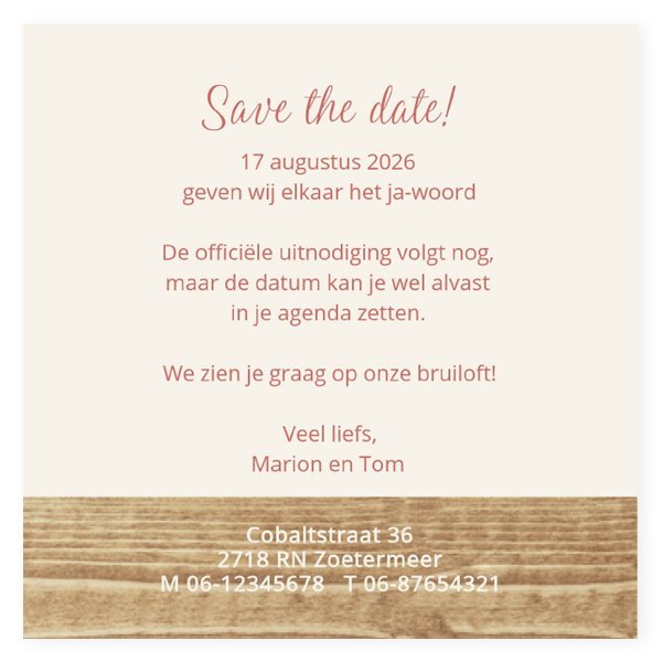 Save/Change the date kaarten - trouwkaart LCT072_ak
