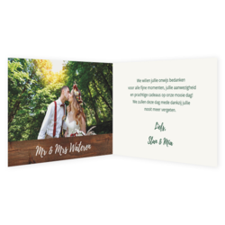 Bedankkaartjes voor jullie bruiloft - trouwkaart LCT141_bk