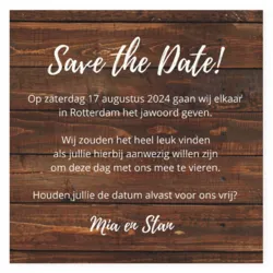 Save the date kaart groene bladeren