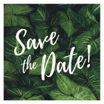 Save the date kaart groene bladeren