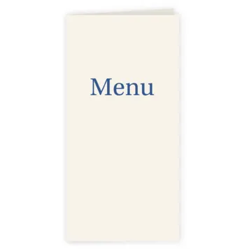 Menukaart typografisch blauw