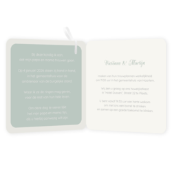 Trouwkaarten met strikjes en linten - trouwkaart LCT056-2