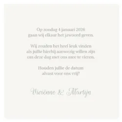 Save the date kaart oud groen