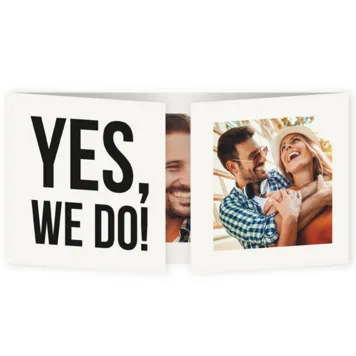 Trouwkaart met eigen foto YES, WE DO!