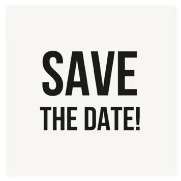 Save the date kaart typografie strak