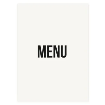 Menukaart typografie strak