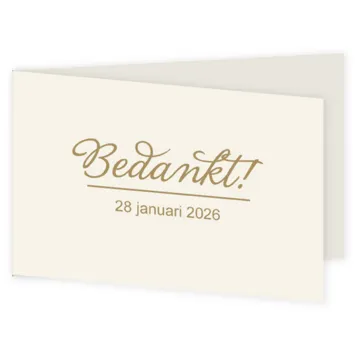 Bedankkaart in goud kleur