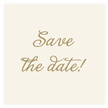 Save the date kaart in goud kleur