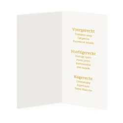Menukaart goud glimmend