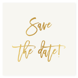 Save the date kaart goud glimmend