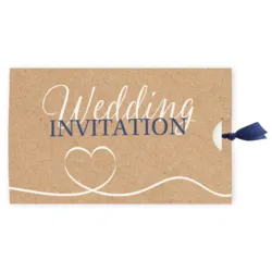 Trouwkaart hoesje met kraft look en eigen foto