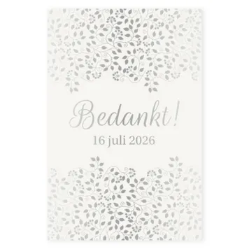 Bedankkaart met sierlijke blaadjes