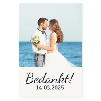 Enkele eenvoudige bedankkaart met foto