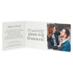 Trouwkaart Mr & Mrs met zilverfolie bedrukking