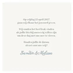 Save the date eenvoud sierlijk