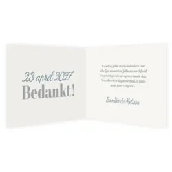 Bedankkaart eenvoud sierlijk