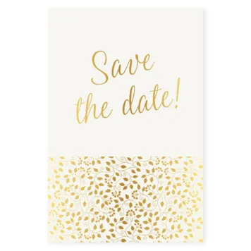 Save the date glimmend goud