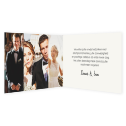Bedankkaartjes voor jullie bruiloft - trouwkaart LCT303_bk