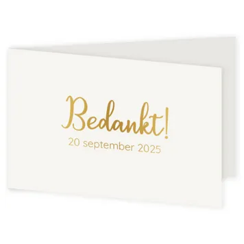 Bedankkaart bladeren goudfolie