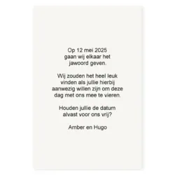 Save the date kaart eenvoudig blauw